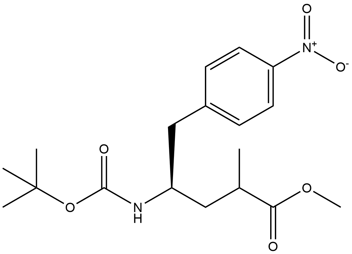 ·Benzenepentanoic acid, γ-[[(1,1-dimethylethoxy)carbonyl]amino]-α-methyl-4-nitro-, methyl ester, (γR)- 结构式