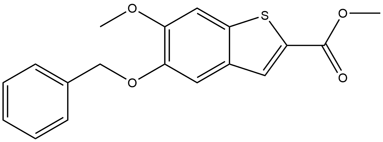 5-(benzyloxy)-6-methoxybenzo[b]thiophene-2-carboxylic acid methyl ester 结构式