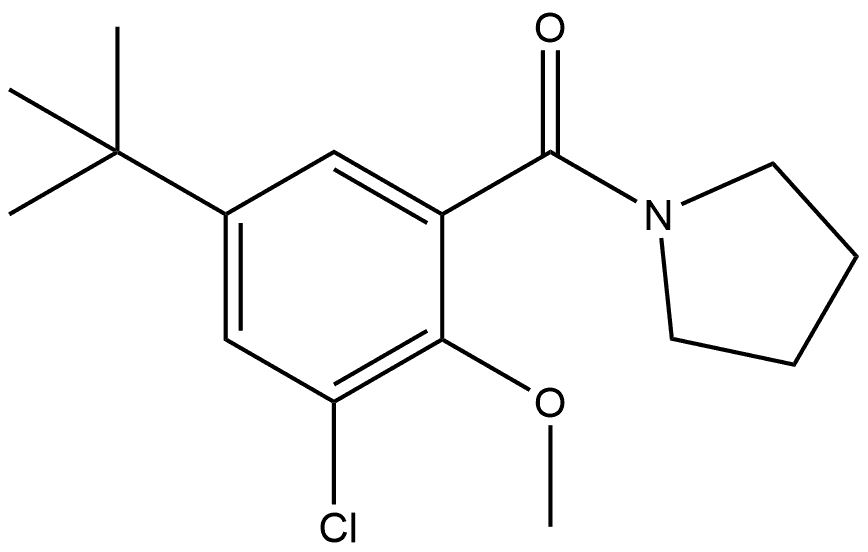 3-Chloro-5-(1,1-dimethylethyl)-2-methoxyphenyl]-1-pyrrolidinylmethanone 结构式