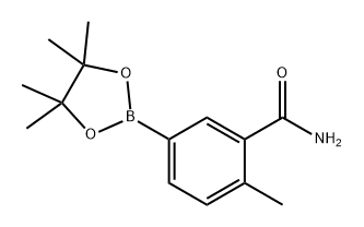 2-甲基-5-(4,4,5,5-四甲基-1,3,2-二氧杂硼烷-2-基)苯甲酰胺 结构式