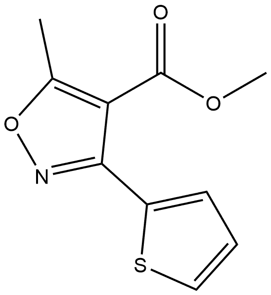 5-甲基-3-(2-噻吩基)异噁唑-4-甲酸甲酯 结构式