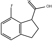 7-fluoro-2,3-dihydro-1H-indene-1-carboxylic acid 结构式