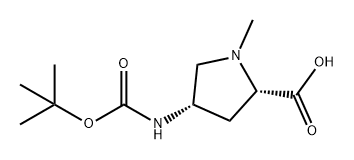 (2S,4S)-4-((叔丁氧基羰基)氨基)-1-甲基吡咯烷-2-羧酸 结构式