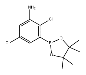 2,5-二氯-3-(4,4,5,5-四甲基-1,3,2-二氧苯并呋喃-2-基)苯胺 结构式
