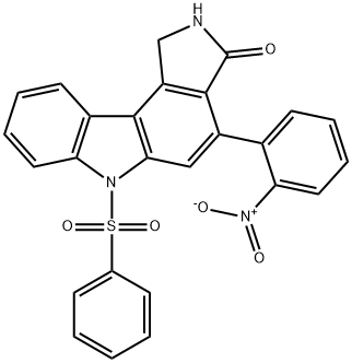 Pyrrolo[3,4-c]carbazol-3(2H)-one, 1,6-dihydro-4-(2-nitrophenyl)-6-(phenylsulfonyl)- 结构式