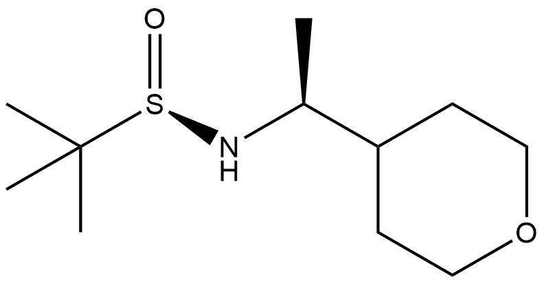 2-Propanesulfinamide, 2-methyl-N-[(1S)-1-(tetrahydro-2H-pyran-4-yl)ethyl]-, [S(R)]- 结构式