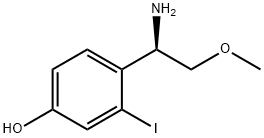4-[(1R)-1-amino-2-methoxyethyl]-3-iodophenol 结构式