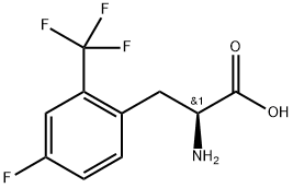 (2S)-2-amino-3-[4-fluoro-2-(trifluoromethyl)phenyl]propanoic acid 结构式