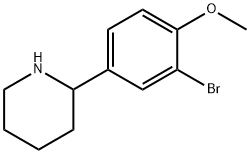 2-(3-bromo-4-methoxyphenyl)piperidine hydrogen chloride 结构式