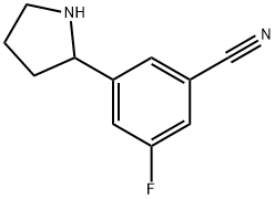 3-fluoro-5-(pyrrolidin-2-yl)benzonitrile 结构式