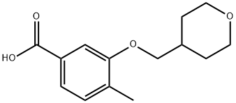 4-Methyl-3-[(oxan-4-yl)methoxy]benzoic acid 结构式