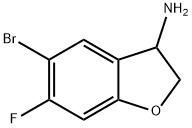 5-Bromo-6-fluoro-2,3-dihydro-1-benzofuran-3-amine 结构式