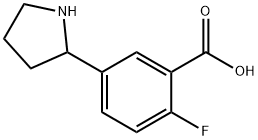 2-Fluoro-5-(pyrrolidin-2-YL)benzoic acid hcl 结构式