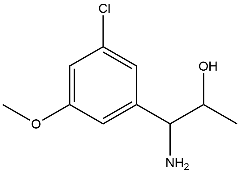 1-AMINO-1-(3-CHLORO-5-METHOXYPHENYL)PROPAN-2-OL 结构式