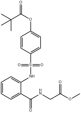 Propanoic acid, 2,2-dimethyl-, 4-[[[2-[[(2-methoxy-2-oxoethyl)amino]carbonyl]phenyl]amino]sulfonyl]phenyl ester 结构式