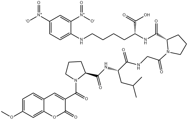 7-methoxycoumarin-3-carboxylyl-prolyl-leucyl-glycyl-prolyl-lysyl-2,4-dinitrophenyl 结构式