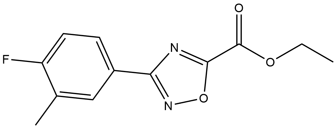 3-(4-氟-3-甲基苯基)-1,2,4-噁二唑-5-甲酸乙酯 结构式
