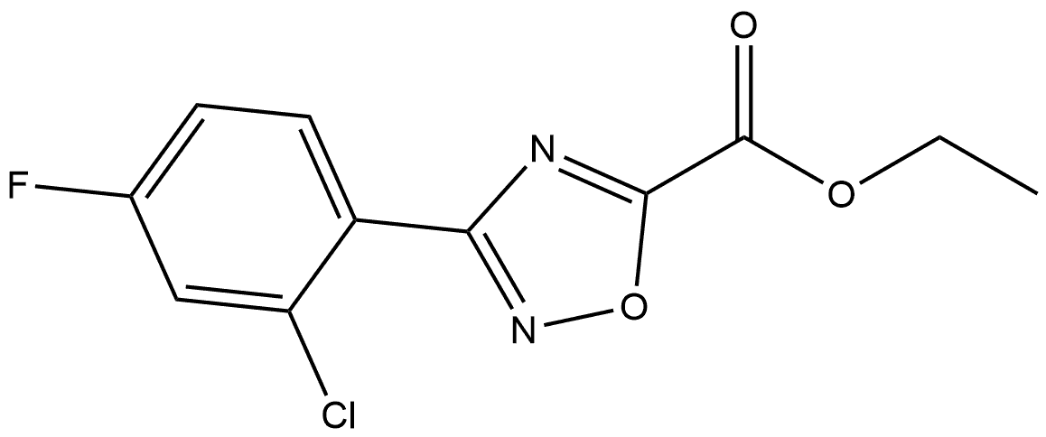 3-(2-氯-4-氟苯基)-1,2,4-噁二唑-5-甲酸乙酯 结构式