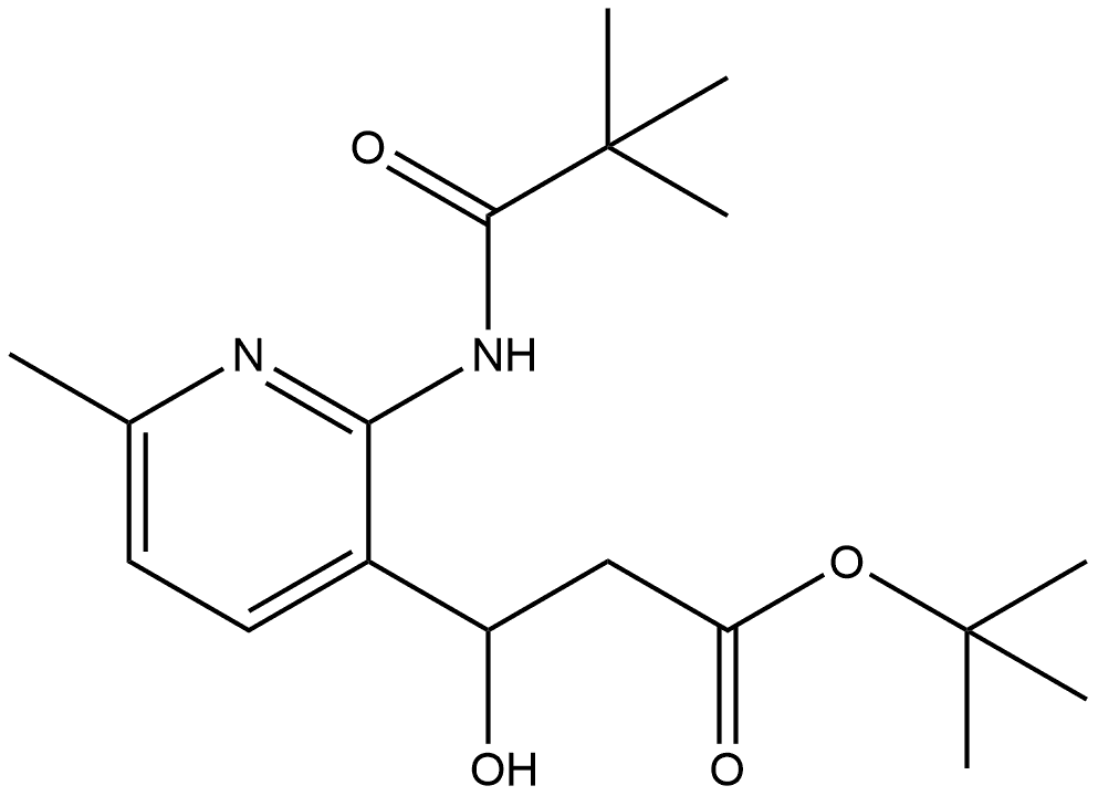 3-Pyridinepropanoic acid, 2-[(2,2-dimethyl-1-oxopropyl)amino]-β-hydroxy-6-methyl-, 1,1-dimethylethyl ester 结构式