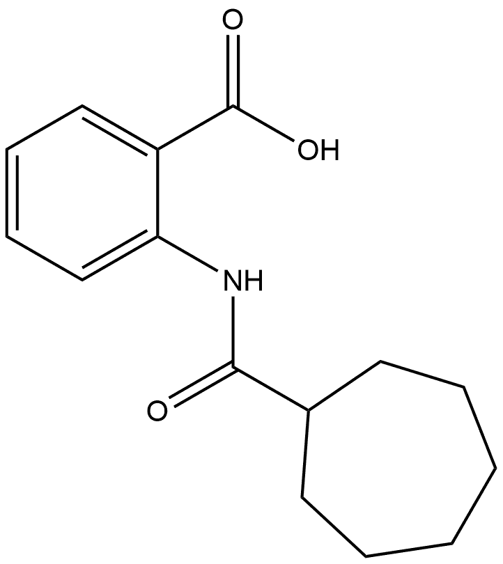 2-[(Cycloheptylcarbonyl)amino]benzoic acid 结构式