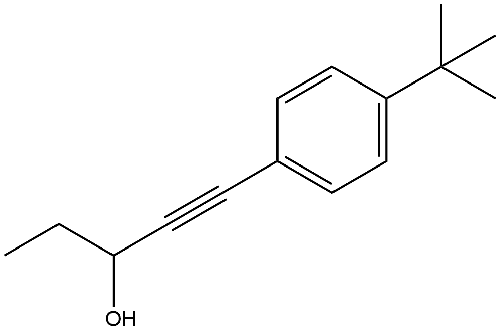 1-[4-(1,1-Dimethylethyl)phenyl]-1-pentyn-3-ol 结构式