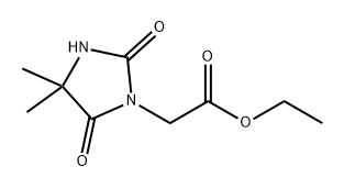 1-Imidazolidineacetic acid, 4,4-dimethyl-2,5-dioxo-, ethyl ester 结构式