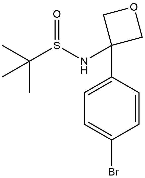 N-(3-(4-溴苯基)氧杂环丁-3-基)-2-甲基丙烷-2-亚磺酰胺 结构式