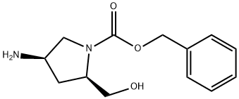 1-Pyrrolidinecarboxylic acid, 4-amino-2-(hydroxymethyl)-, phenylmethyl ester, (2R,4R)- 结构式
