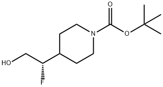 (S)-4-(1-氟-2-羟乙基)哌啶-1-羧酸叔丁酯 结构式