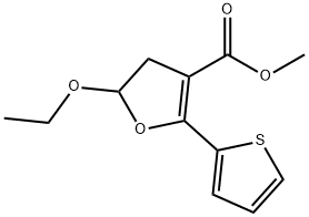 3-Furancarboxylic acid, 5-ethoxy-4,5-dihydro-2-(2-thienyl)-, methyl ester 结构式