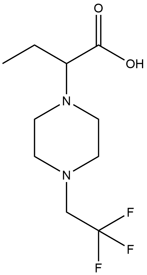 2-[4-(2,2,2-trifluoroethyl)piperazin-1-yl]butanoic acid 结构式