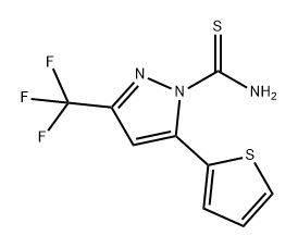 1H-Pyrazole-1-carbothioamide, 5-(2-thienyl)-3-(trifluoromethyl)- 结构式