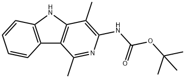 Carbamic acid, (1,4-dimethyl-5H-pyrido[4,3-b]indol-3-yl)-, 1,1-dimethylethyl ester (9CI) 结构式