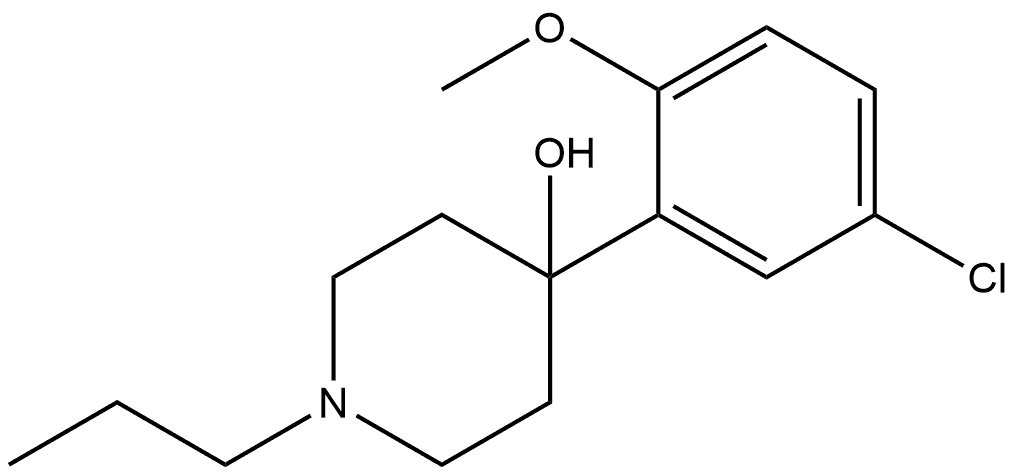 4-(5-Chloro-2-methoxyphenyl)-1-propyl-4-piperidinol 结构式