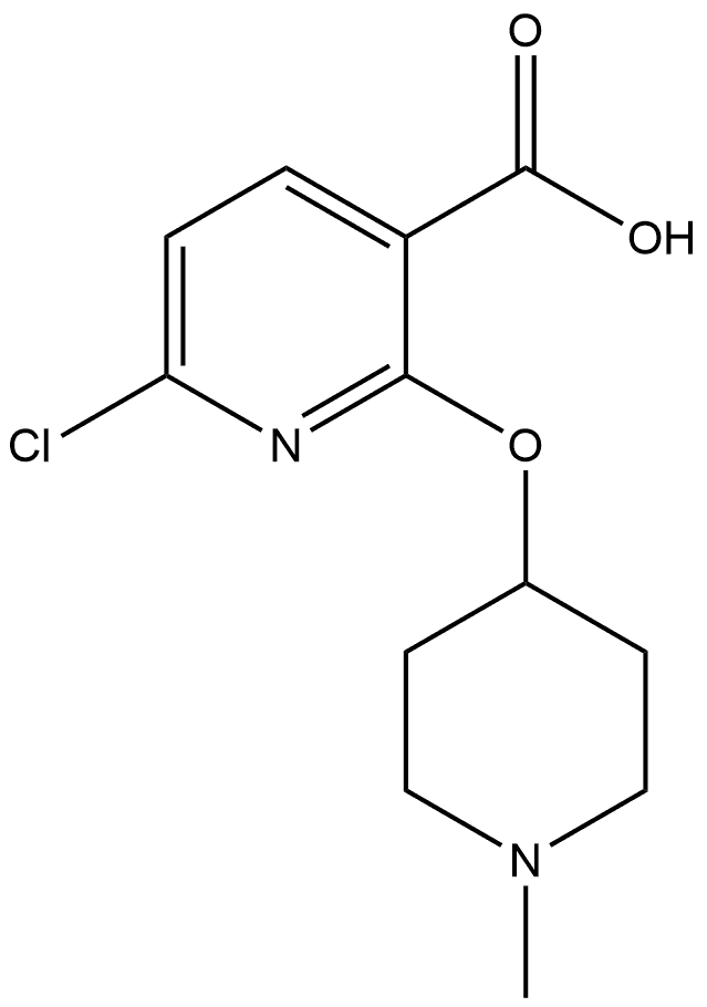 6-Chloro-2-[(1-methyl-4-piperidinyl)oxy]-3-pyridinecarboxylic acid 结构式