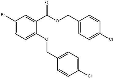 Benzoic acid, 5-bromo-2-[(4-chlorophenyl)methoxy]-, (4-chlorophenyl)methyl ester 结构式