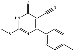 5-Pyrimidinecarbonitrile, 1,6-dihydro-4-(4-methylphenyl)-2-(methylthio)-6-oxo- 结构式