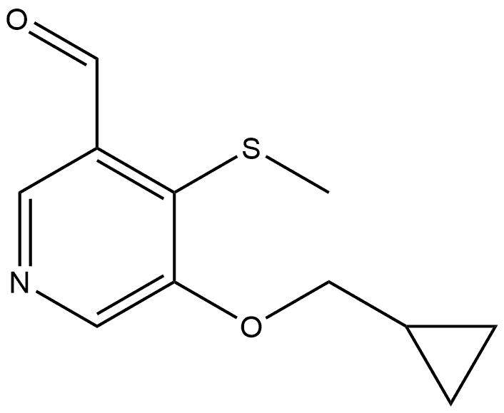 5-(Cyclopropylmethoxy)-4-(methylthio)-3-pyridinecarboxaldehyde 结构式