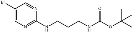 (3-((5-溴嘧啶-2-基)氨基)丙基)氨基甲酸叔丁酯 结构式