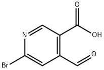 3-Pyridinecarboxylic acid, 6-bromo-4-formyl- 结构式