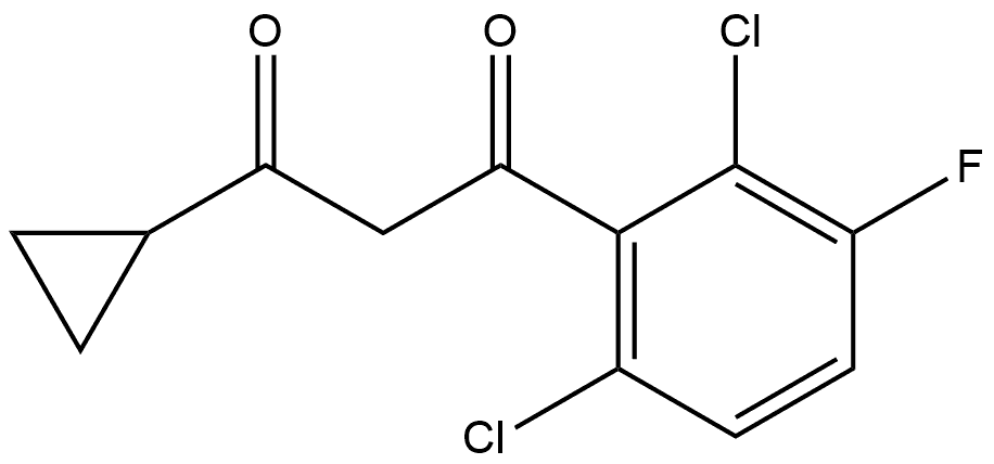 1-Cyclopropyl-3-(2,6-dichloro-3-fluorophenyl)-1,3-propanedione 结构式