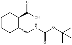 (1R,2R)-2-(BOC-氨基-甲基)-环己烷甲酸 结构式