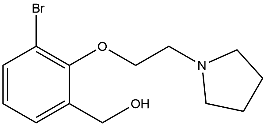 3-Bromo-2-[2-(1-pyrrolidinyl)ethoxy]benzenemethanol 结构式