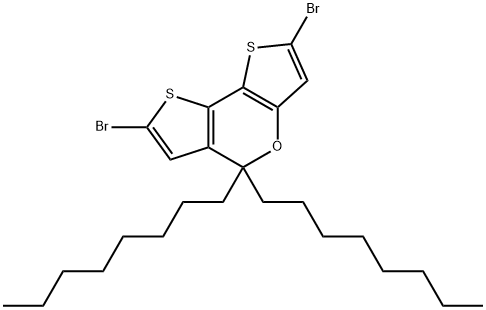 5H-Dithieno[3,2-b:2',3'-d]pyran, 2,7-dibromo-5,5-dioctyl- 结构式