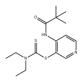 Carbamodithioic acid, N,N-diethyl-, 4-[(2,2-dimethyl-1-oxopropyl)amino]-3-pyridinyl ester 结构式