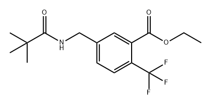 Benzoic acid, 5-[[(2,2-dimethyl-1-oxopropyl)amino]methyl]-2-(trifluoromethyl)-, ethyl ester 结构式