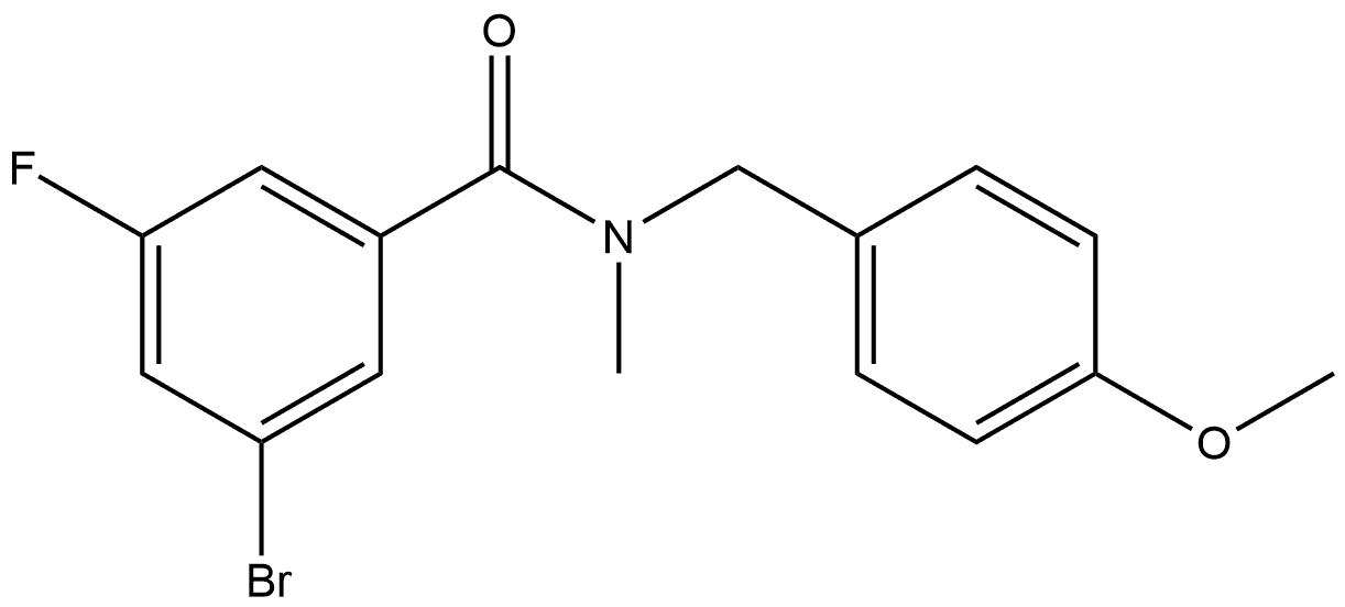 3-Bromo-5-fluoro-N-[(4-methoxyphenyl)methyl]-N-methylbenzamide 结构式