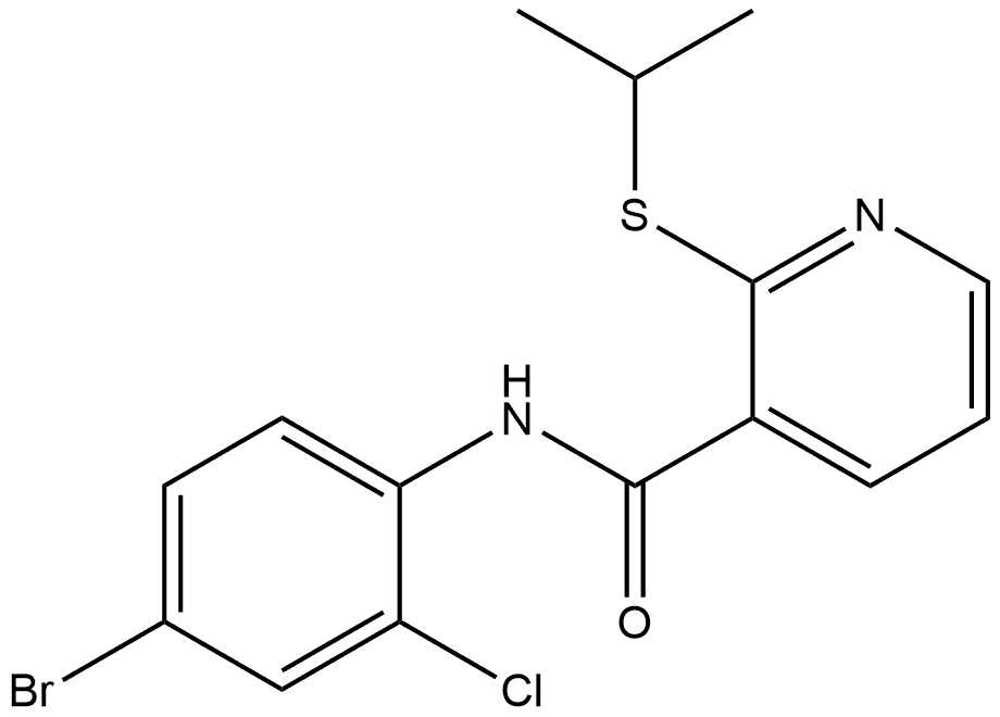 N-(4-Bromo-2-chlorophenyl)-2-[(1-methylethyl)thio]-3-pyridinecarboxamide 结构式