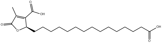 2-Furanpentadecanoic acid, 3-carboxy-2,5-dihydro-4-methyl-5-oxo-, (2R)- 结构式