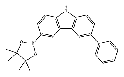 9H-Carbazole, 3-phenyl-6-(4,4,5,5-tetramethyl-1,3,2-dioxaborolan-2-yl)- 结构式